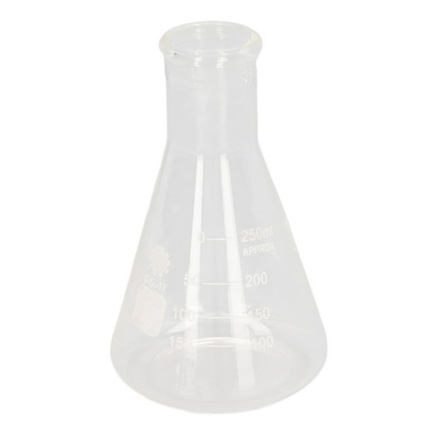 Matraz Erlenmeyer de 4 Uds., vidrio de borosilicato, 50ml, 100ml, 250ml, 500ml, matraz cónico de química para laboratorio, juego de matraces Erlenmeyer, material de laboratorio