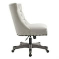 thumbnail image 3 of Linon Dixie Chaise de Bureau à Roulettes Capitonnée Rembourrée en Bois, Beige Naturel, 3 of 12