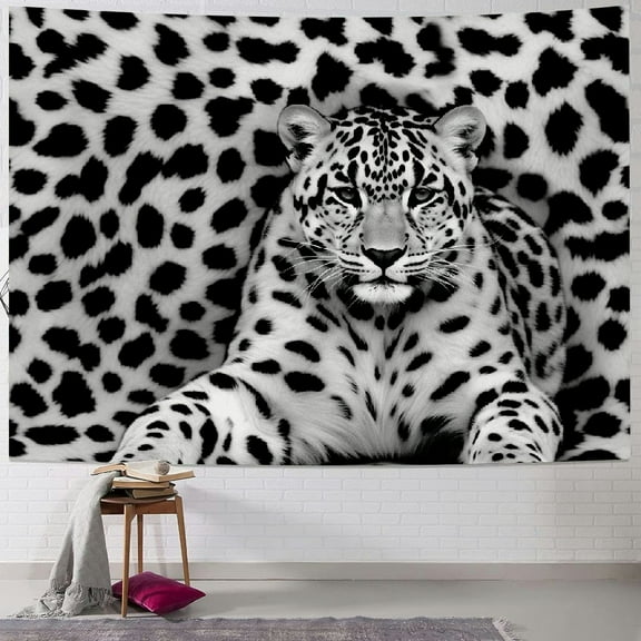 PRATYUS White Tapestry Cow Spots Leopard Pattern Tapestry for Home Dorm 40x30inch