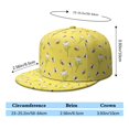 thumbnail image 5 of Honeybee Print Flat Brim Cap - Cute Bee & Hive Pattern Snapback Hat - Urban Style Adjustable Baseball Cap - Gift for Bee Lovers, 5 of 5