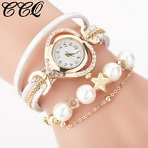 Up to 65% off amlbb Bracelets for Women CCQ Women Vintage Shining Pearl Bracelet Dial Analog Quartz Wrist Watch Jewelry Gifts for Women