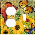 thumbnail image 4 of Metal Light Switch Plate Outlet Cover Sunflower Butterfly SUN003, 4 of 13