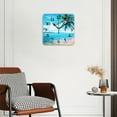 thumbnail image 2 of Square Wall Clock,Beautiful Beach With Palm Trees And Blue Sky (2),Silent Non-Ticking Wall Clock Decor for Home Office Kitchen Living Room Bedroom(12inch), 2 of 4