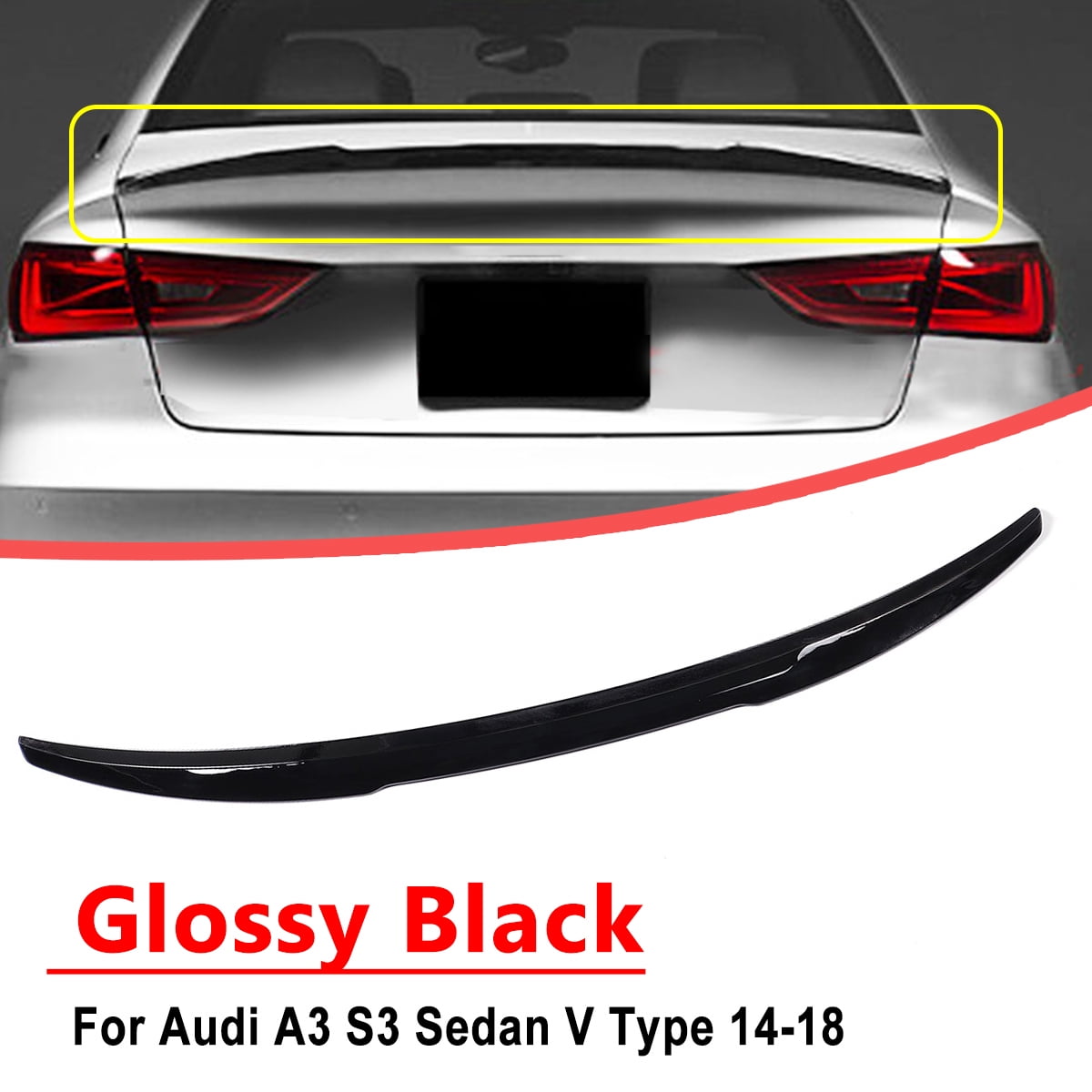 Details about   Universal Black Mini Spoiler Car Auto Rear Tail Decor Spoiler Wing Carbon Fiber