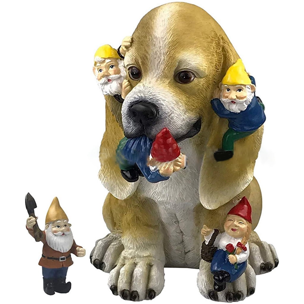 Download Garden Gnome Mischievous Dog Sleeping Cat Statue Funny Figurine Yard Walmart Com Walmart Com