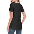 thumbnail image 4 of DreamFish Womens Tops Hollow Round Neck T-Shirt Short Sleeve Curved Hem Shirts Summer Eyelet Casual Blouse, 4 of 5