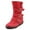 Red, variant on jsaierl Women Suede Round Toe Zipper Flat Pure Color Buckle Strap Keep Warm Snow Boots