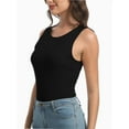 thumbnail image 2 of 3-pack Black Women Tank Tops Summer Sleeveless Basic Cami Top Shirt Slim Racerback Blouses, 2 of 7