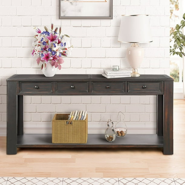 Console Table for Entryway Hallway Sofa Table with Storage Drawers and