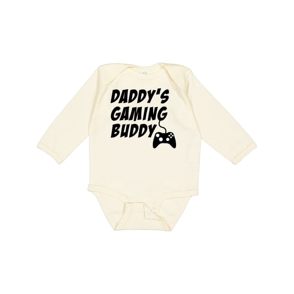 Inktastic Daddy's Gaming Buddy with Controller Boys or Girls Long Sleeve Baby Bodysuit