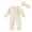 Beige, variant on Musuos Baby Girl 2Pcs Fall Outfits 0-18M Long Sleeve Round Neck Ribbed Jumpsuit with Headband Set Newborn Clothes