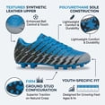 thumbnail image 3 of Vizari Bolt Firm Ground Soccer Cleats for Kids – Durable, Comfortable, and Stylish Boys and Girls Soccer Shoes with Traction - Blue/Black/Silver, 8.5, 3 of 5