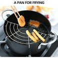 thumbnail image 3 of Non-Stick Deep Fryer Pan Mini Fry pan Japanese Fryer Pot Cookware 20CM Binaural with Drip Rack, 3 of 7