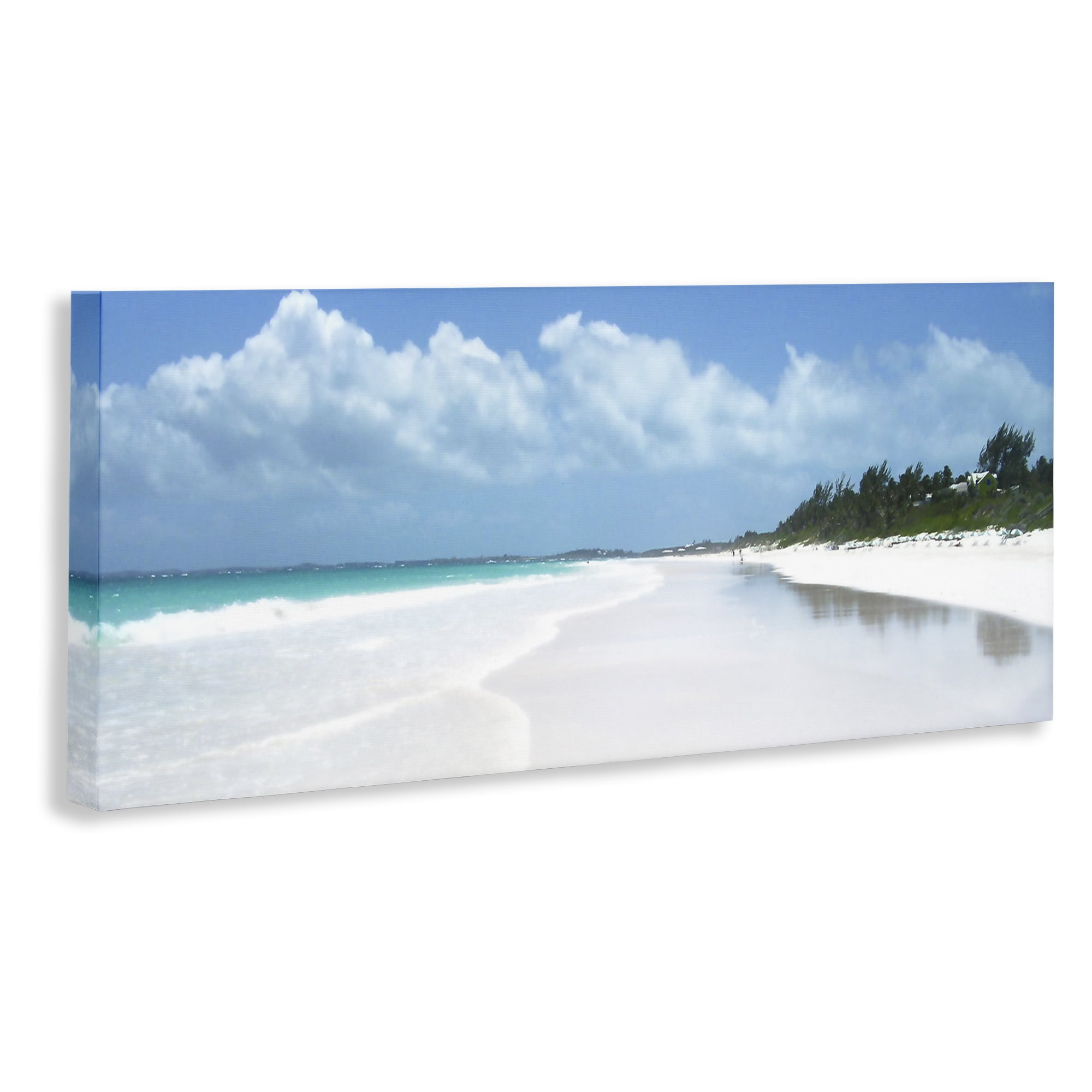 Stupell Industries Pink Sands Shore Landscape Photography Gallery Wrapped Canvas Art Print Wall Art, 48 x 20