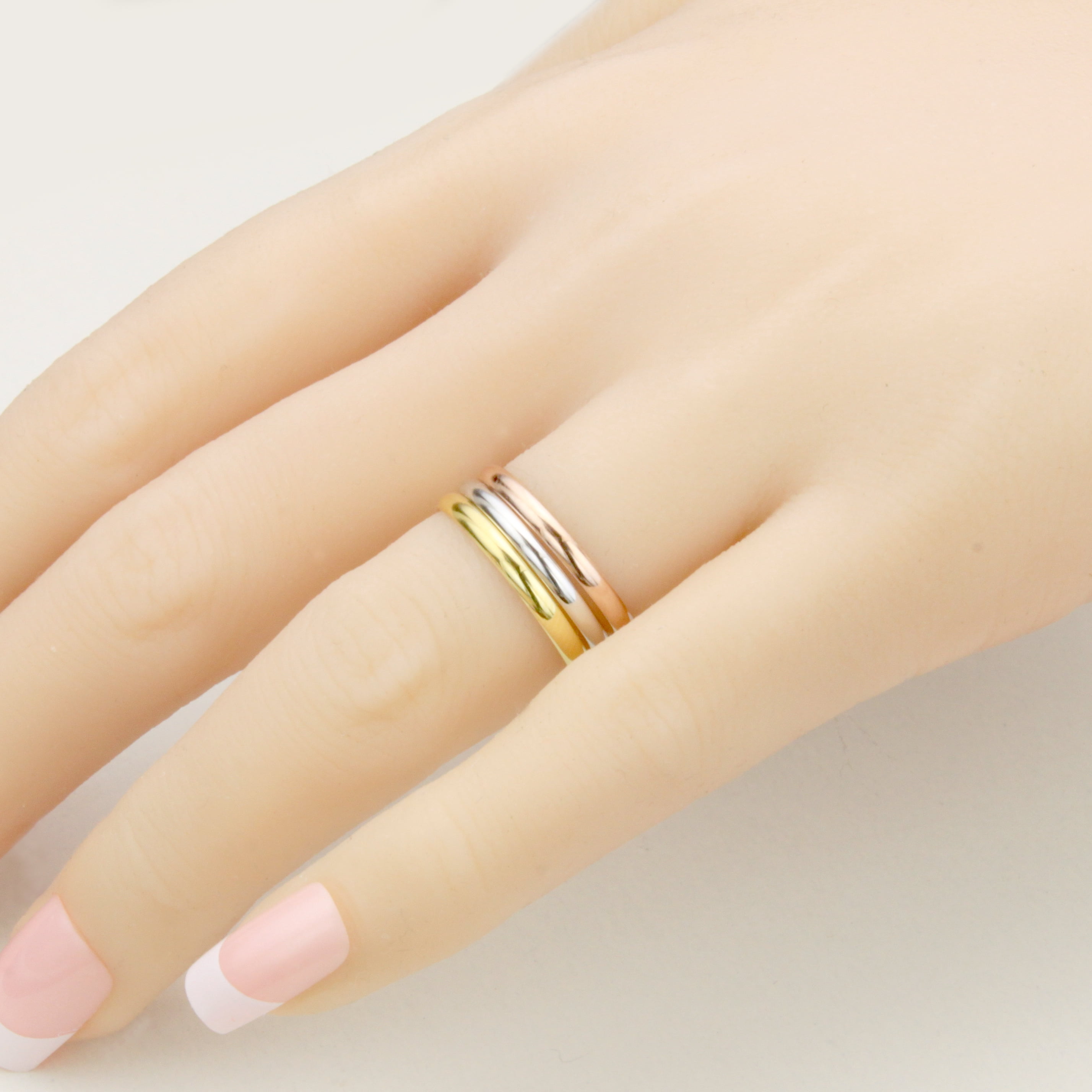 Sz 7.5 Solid 10K Rose Gold 2MM Round Dome Comfort Fit Wedding Band Ring