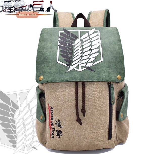 Mochila Anime Attack On Titan One Piece Naruto Merchandise Estudiante Casual Lona Bolsa Escolar