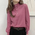 thumbnail image 1 of Suéter elegante de cuello alto medio para otoño e invierno, jersey liso de moda para mujer, jersey tejido con mangas abullonadas, jersey holgado, 1 of 5