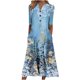 thumbnail image 2 of Puntoco Vestido De Manga Corta Con Cuello En V, Vestido De Bolsillo Informal Estampado A La Moda Para Mujer, Azul Cielo M, 2 of 5