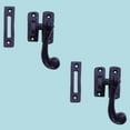 thumbnail image 2 of Renovators Supply Black Wrought Iron Window Sash Lock 3.75 in Window Locks w/Screws Pack of 2, 2 of 7
