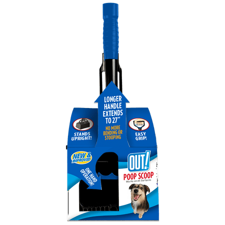 OUT! 1-Handed Poop Scoop, Black
