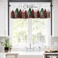 thumbnail image 5 of Merry Christmas Valances for Windows Green Red Plaid Buffalo Xmas Tree Rod Pocket Curtain Valance Window Treatment Short Curtains for Kitchen Living Room, 58"x16", 5 of 5