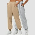 thumbnail image 2 of Mepaouo 2Pcs Womens Fleece Lined Sweatpants High Waisted Pull on Baggy Cinch Bottom Jogger Sizes S-3X, 2 of 4