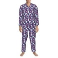 thumbnail image 3 of Sikiie Skull cartoon flower Mens Pajama Set, Soft Warm Long Sleeve Sleepwear, Cozy Button-Down Pjs for Men-XX-Large, 3 of 7