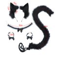 thumbnail image 2 of green Juego de orejas y cola de gato, Kit de disfraz de cola de orejas de lobo y zorro, gargantilla de campana para accesorios de fiesta de disfraces de Halloween, color blanco, 2 of 2