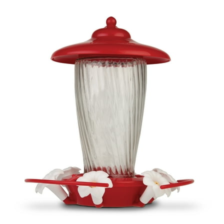 Pennington Red Glass Hummingbird Bird Feeder, 32 oz. Capacity, 2 Pack