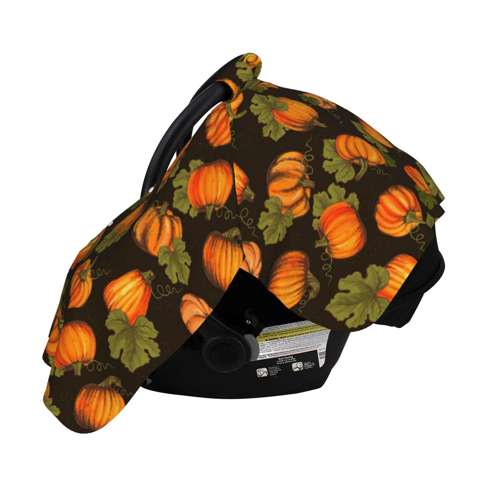 Naloa Orange Pumpkin Baby Car Seat Cover, Breathable Baby Carrier Cover, Multiuse Baby Carrier Cover & Nursing Breastfeeding Cover
