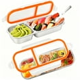thumbnail image 4 of 2Pack Food Storage Containers with Airtight Lid, Stainless Steel Snack Containers, Leak Proof Metal Lunchbox with Compartment and Spoon, Lunch Box Bento Box for Home ,Office, Travel, Meal Prep, 4 of 7