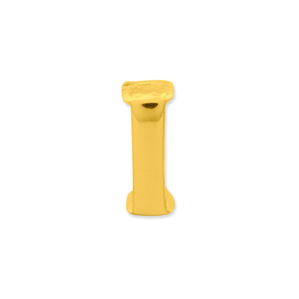 925 Sterling Silver Gold-plated Reflections Letter I Bead; for Adults and Teens; for Women and Men