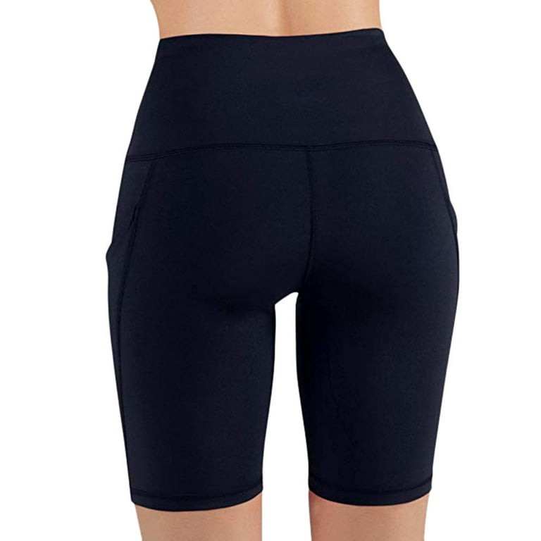 Baocc Yoga Pants Women, Women High Waist Out Pocket Yoga Short Running  Athletic Yoga Shorts Pants Shorts for Women Navy S