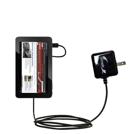 Gomadic Intelligent Compact AC Home Wall Charger suitable for the Arnova 10d G3 - High output power with a convenient, foldable plug design - Uses Tip