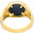 thumbnail image 4 of Floreo 10k Yellow Gold 14mm Onyx CZ Two-Tone Railroad Ring, Sizes 5 - 13, 4 of 5