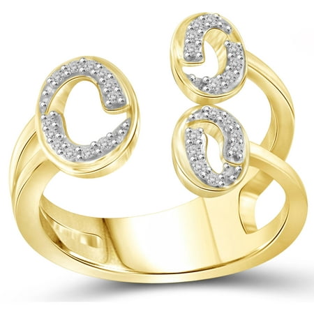 JewelersClub 1/7 Carat T.W. White Diamond 14kt Gold Over Silver Oval Shape Spilt Shank Ring