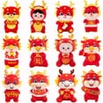 thumbnail image 2 of 2024 New Year Chinese Zodiac Dragon Plush Toy Cute Stuffed Red Dragon Mascot Plushies Doll Soft Pillow for Kids New Years Decor, 2 of 8