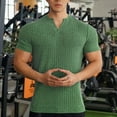 thumbnail image 2 of Tee Shirts Mens Qiggri Men's Casual Summer Short Sleeved Solid Color V-neck Loose Elastic Fitness Blouses Shirts Mens Short Sleeve Shirts, 2 of 4