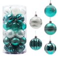 thumbnail image 1 of 30Pcs 6CM Christmas Pendant Color Balls Hand-painted Matte Finish Stripe Pattern Decorative Christmas Tree Decoration Fade Resistant Multi Finishes Decorative Christmas Balls for Party, 1 of 8