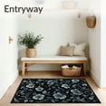 thumbnail image 3 of ODIKA 5'x7' Machine Washable Non-Slip Area Rug, Abstract Floral Black Botanical High Traffic Rug, Gray, 83801, 3 of 7