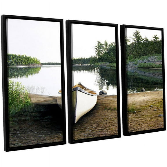 ArtWall Ken Kirsh "Silent Retreat 1" 3-Piece Floater Framed Canvas Set