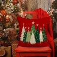 thumbnail image 5 of Christmas Tree Pillow Covers 18x18 Inch,Watercolor Xmas Winter Decor Stars Red Holiday Cushion Case Decoration for Home Sofa Couch(Red, 18" x 18" (Pack of 1)), 5 of 6