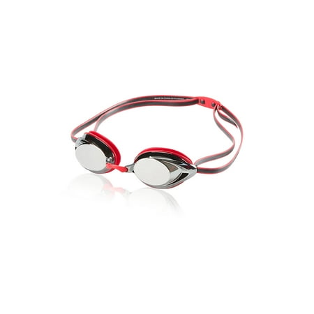 Speedo Vanquisher 2.0 Mirrored Anti-Fog Swim Swimming Competition Goggle, Red