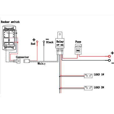 Dual Laser Led Light Bar Rocker Switch, Led Light Bar Rocker Switch Wiring Diagram