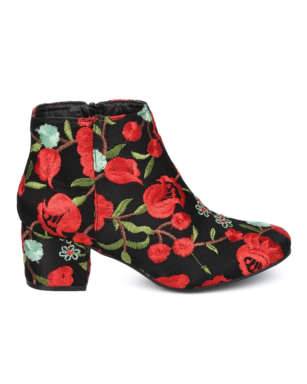 Mia rosebud embroidered block heel bootie hotsell