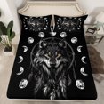 thumbnail image 2 of Manfei Jungle Animal Wlof Bed Sheets Twin,Gray Dreamcatcher Bedding Twin Size,Lunar Eclipse Super Cozy Bedroom Decoration,3 Pieces, 2 of 7
