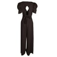 thumbnail image 4 of Women's Plus Size Wide Leg Jumpsuit - Solid Color, Short Sleeve, Fashionable & Elegant, All-Season Fit - S-XXXL, 4 of 5