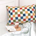 thumbnail image 4 of Kdxio Cotton Pillow Cases 14"x20" Pillowcases,Soft and Breathable Bedroom Pillow Cases-Floral Checkerboard-No Pillow Core, 4 of 5