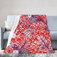 thumbnail image 1 of Red Floral Line Art Throw Blanket, Anti-Pilling Ultra-Soft Micro Fleece Cover Blanket for Bed Sofa, for All Seasons, 40"x30", 1 of 9