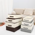thumbnail image 6 of Unique Bargains Fabric Storage Cube Storage Bin Storage Basket Grey 21.7*13.8*12in, 6 of 7